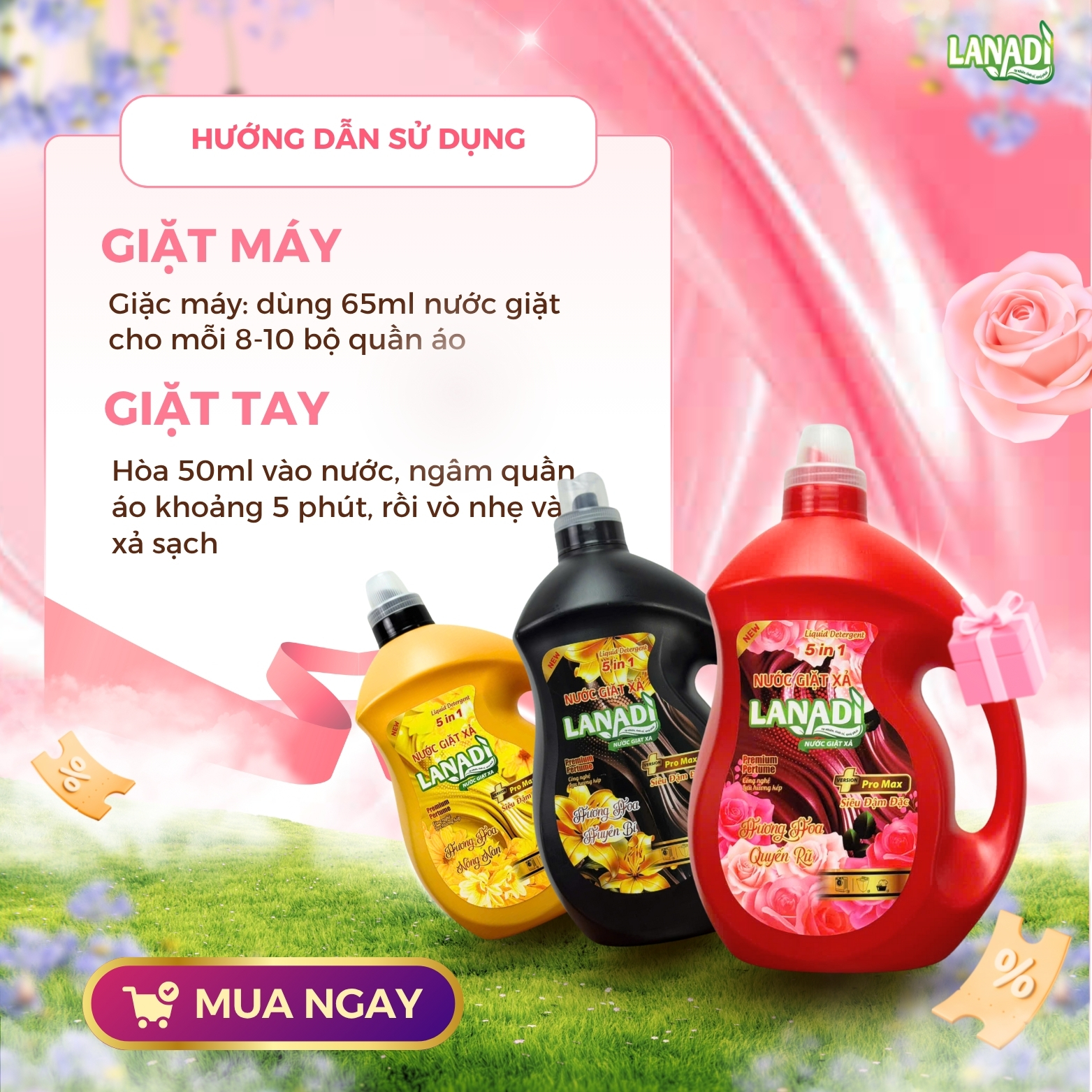 Nước giặt xả cao cấp Lanadi Nước giặt xả cao cấp Lanadi